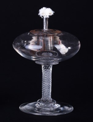 Lot 311 - A lacemaker's Georgian lamp with compressed...