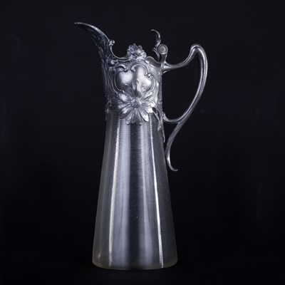 Lot 312 - A Continental Art Nouveau claret jug with...