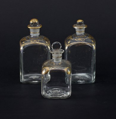 Lot 314 - A pair of Continental rectangular glass scent...