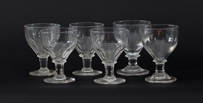 Lot 327 - Four Georgian rummers with fluted bases on...