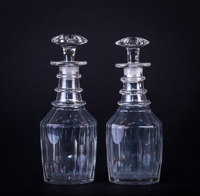 Lot 330 - A pair of cut glass decanters and stoppers...