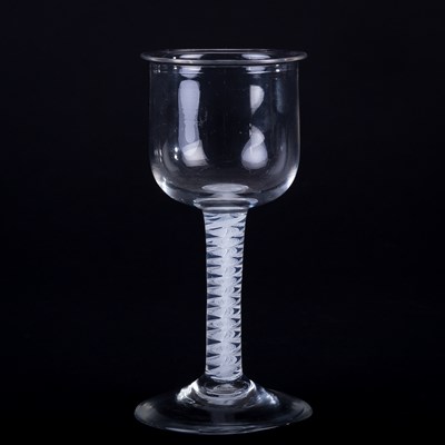 Lot 347 - An 18th Century wine glass, the large bucket...