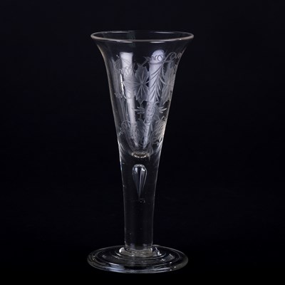 Lot 348 - A Georgian lead glass ale glass, the trumpet...