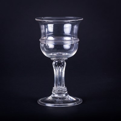 Lot 349 - A Georgian sweetmeat glass with banded lipped...