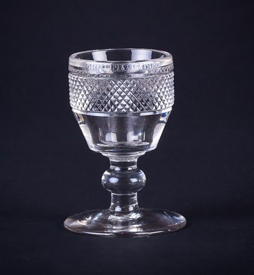 Lot 350 - A toastmaster's Georgian glass with cut band...