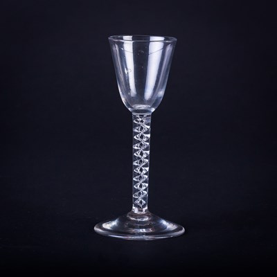 Lot 351 - A Georgian cordial glass with ogee bowl on a...