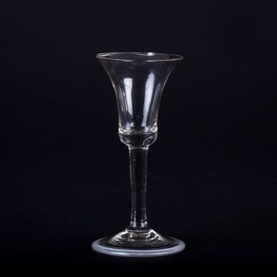 Lot 364 - A Georgian lead wine glass with bell shaped...