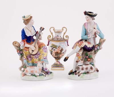 Lot 403 - A pair of Continental porcelain figures of...