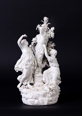 Lot 407 - A Derby biscuit porcelain figure group of two...