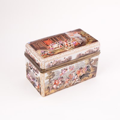 Lot 427 - A Continental porcelain casket, 20th Century,...