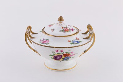 Lot 429 - A Nantgarw sauce tureen and cover, painted...