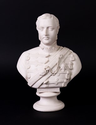 Lot 434 - A parian portrait bust of Albert Edward Prince...