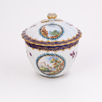 Lot 456 - A Worcester sugar bowl and cover of Lord Henry...