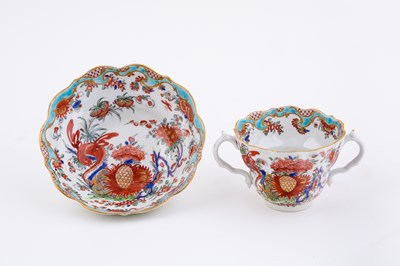 Lot 468 - A Worcester 'jabberwocky' pattern two-handled...