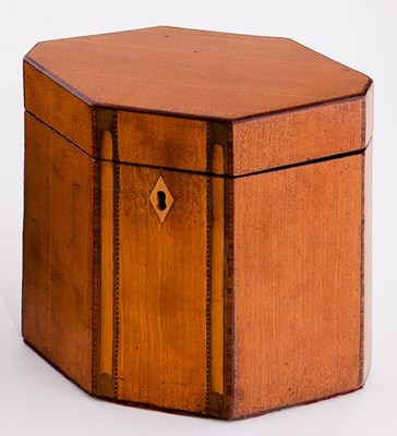 Lot 480 - A late 18th Century satinwood tea caddy of...