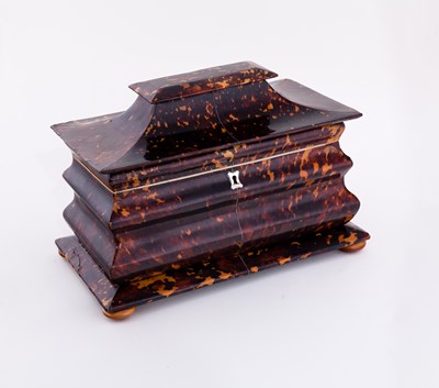 Lot 498 - A fine Regency tortoiseshell sarcophagus...