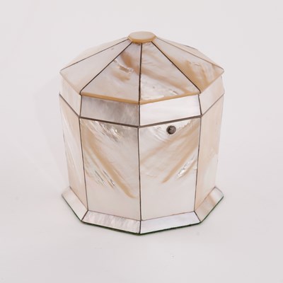 Lot 501 - A Regency mother-of-pearl octagonal tea caddy,...