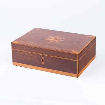 Lot 510 - A Regency mahogany button box, the hinged...