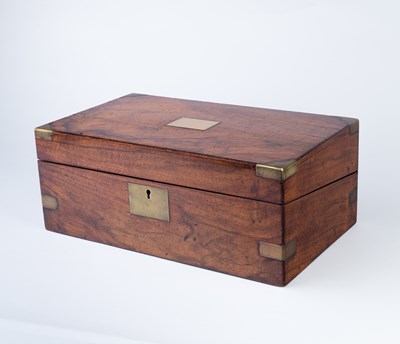 Lot 518 - A Victorian brass bound mahogany writing box,...