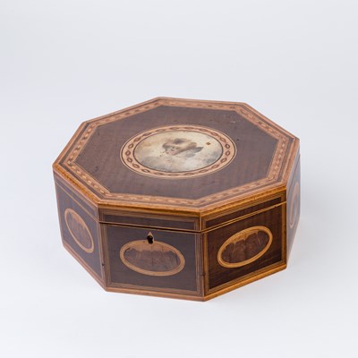 Lot 522 - A 19th Century harewood and inlaid octagonal...