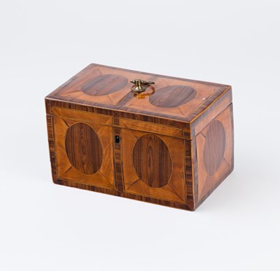 Lot 524 - A George III satinwood and inlaid tea caddy,...