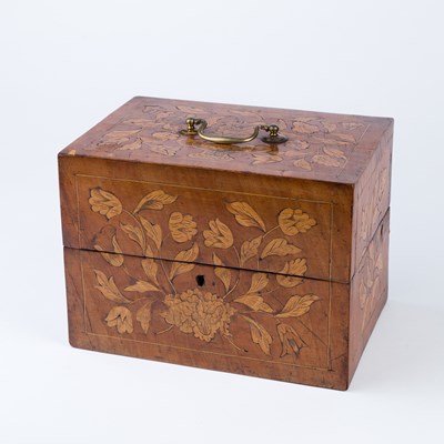 Lot 530 - A 19th Century Dutch marquetry box, the cover...