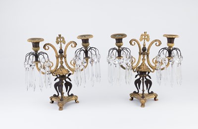 Lot 543 - A pair of Empire gilt metal and bronze...