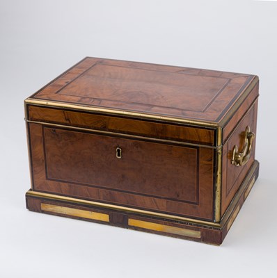 Lot 548 - A George III walnut campaign writing box,...