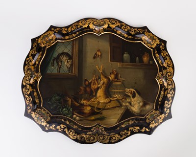 Lot 561 - A Victorian papier-mache tray, The Larder...