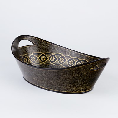 Lot 568 - A Regency oval papier-mache bread basket by...