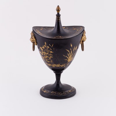 Lot 572 - A Regency Toleware chestnut vase, possibly...