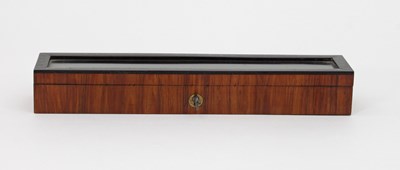 Lot 575 - A tulipwood fan case with glazed cover, 29.5cm...