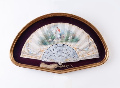 Lot 579 - An early 19th Century painted fan, children...