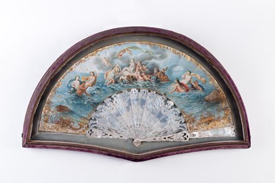 Lot 581 - An early 19th Century painted fan, allegorical...