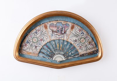 Lot 583 - A late 18th Century painted fan with central...