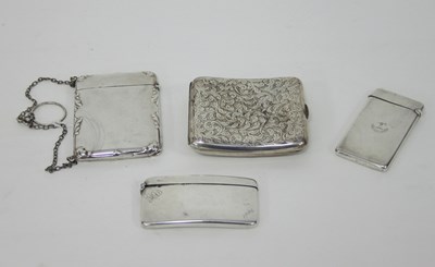 Lot 18 - A silver cigarette case, Birmingham 1910, 9cm,...