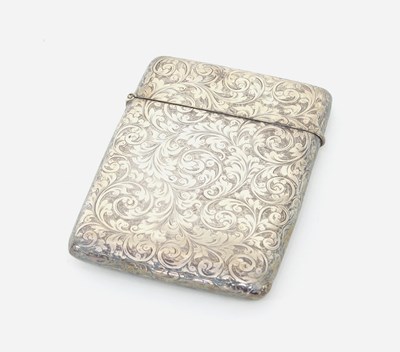 Lot 19 - A silver card case, Birmingham 1891, engraved...