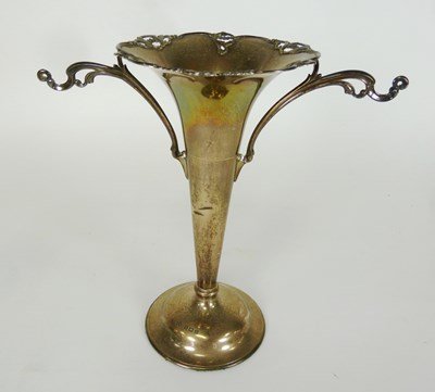 Lot 24 - A two-handled silver vase, Elkington & Co....