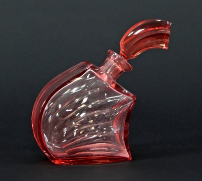 Lot 71 - An Art Deco style pink glass perfume bottle...