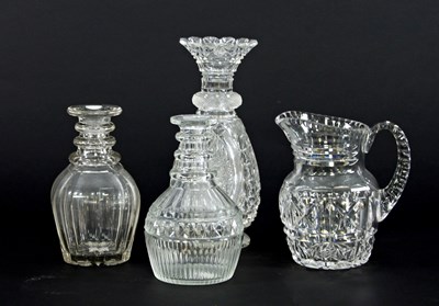 Lot 76 - A cut glass carafe with flanged top, 29cm high,...