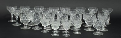 Lot 79 - Ten cut glass rummers with star cut bases,...