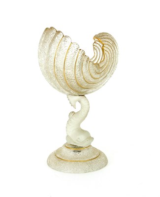 Lot 87 - A glass nautilus cup, the shell highlighted in...