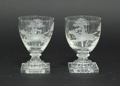 Lot 88 - A pair of early 19th Century glass rummers...