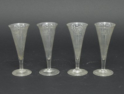 Lot 97 - Four 18th Century ale glasses on circular bases