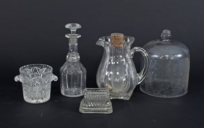 Lot 100 - A Victorian lemonade jug, a glass cloche, a...