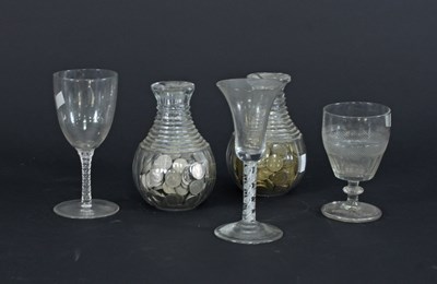 Lot 101 - An 18th Century wine glass on an opaque...