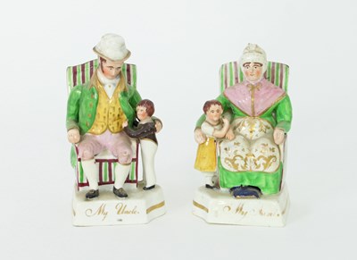 Lot 122 - A pair of Staffordshire named groups, My Uncle...