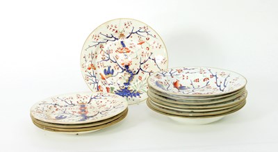 Lot 123 - Five Derby Imari pattern plates, 24.75cm...