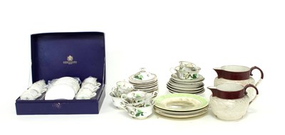 Lot 140 - A Continental part tea set, transfer decorated...