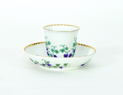 Lot 146 - A 19th Century Meissen beaker and saucer, each...